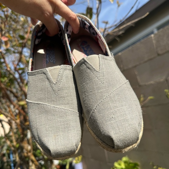 Womens skechers bob wedge canvas shoe Taupe #7 - Picture 6 of 7